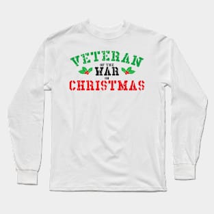 Veteran of the War on Christmas (green/black/red) Long Sleeve T-Shirt